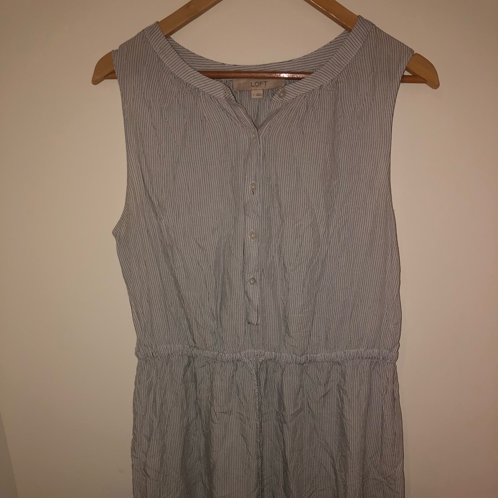 Striped Cotten Drawstring Dress